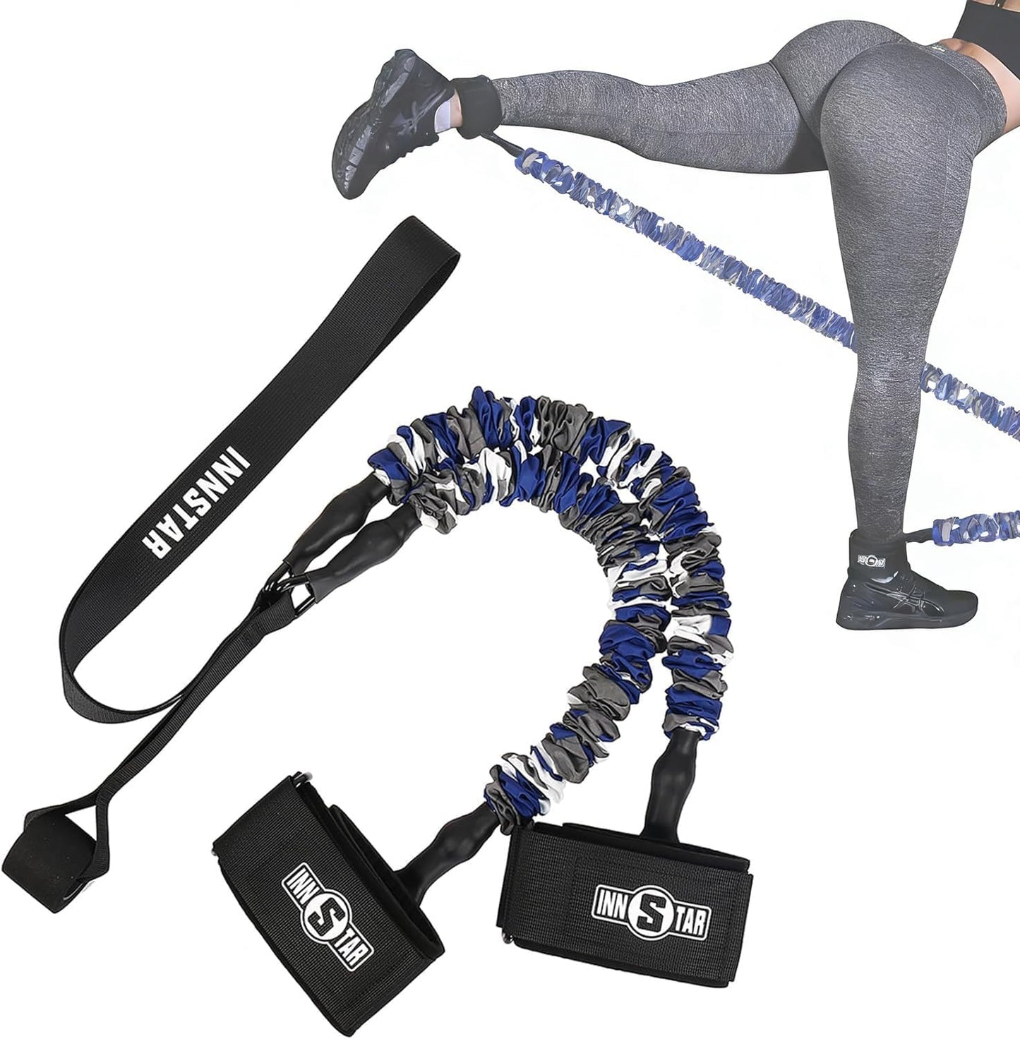 INNSTAR Resistance Bands Accessories - Fitness Handles and Workout Bar for Comprehensive Home Gym Training