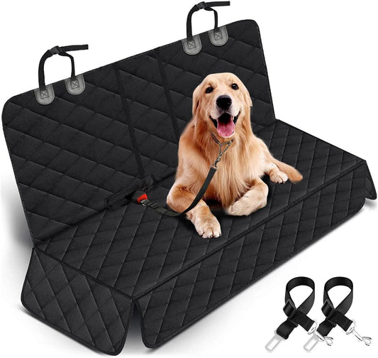 Yuntec Premium Waterproof Dog Car Seat Cover - Ultimate Non-Slip Back Seat Protector for Pets and Kids - Fits Most Cars, Trucks, and SUVs - Stylish Black Design
