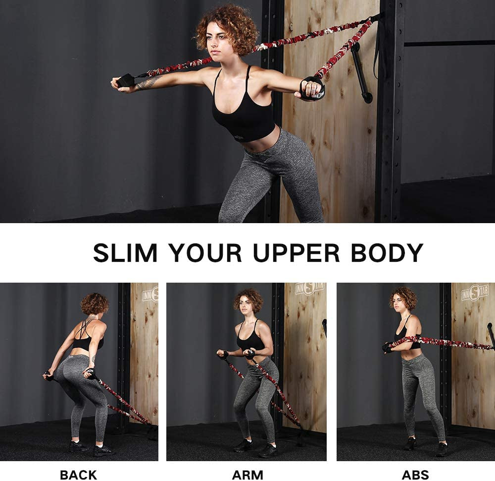 Elevate Your Home Workouts with INNSTAR Resistance Bands Accessories - Versatile Fitness Handles and Workout Bar for Total Body Training