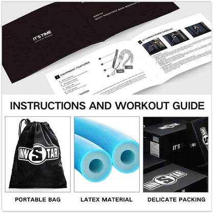 INNSTAR Resistance Bands Accessories - Fitness Handles and Workout Bar for Comprehensive Home Gym Training